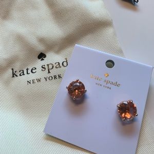 Kate Spade Light Peach Rose Gold Studs NEW